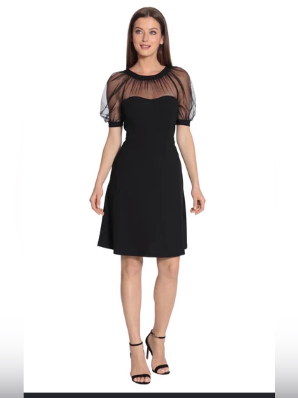 Maggy London Lyra Illusion in Velvet black dress Midi Dress